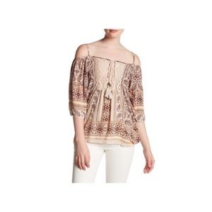 Angie Cold Shoulder Embroidered Blouse